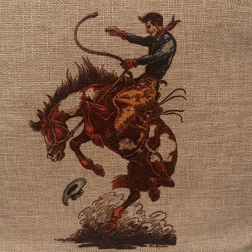 Wrangler Cowboy Print Tan and Brown Messenger Bag